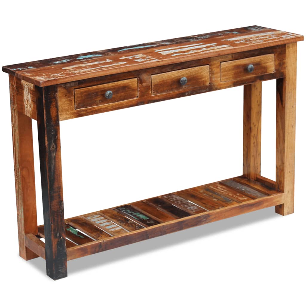 vidaXL Console Table Solid Reclaimed Wood 120x30x76 cm
