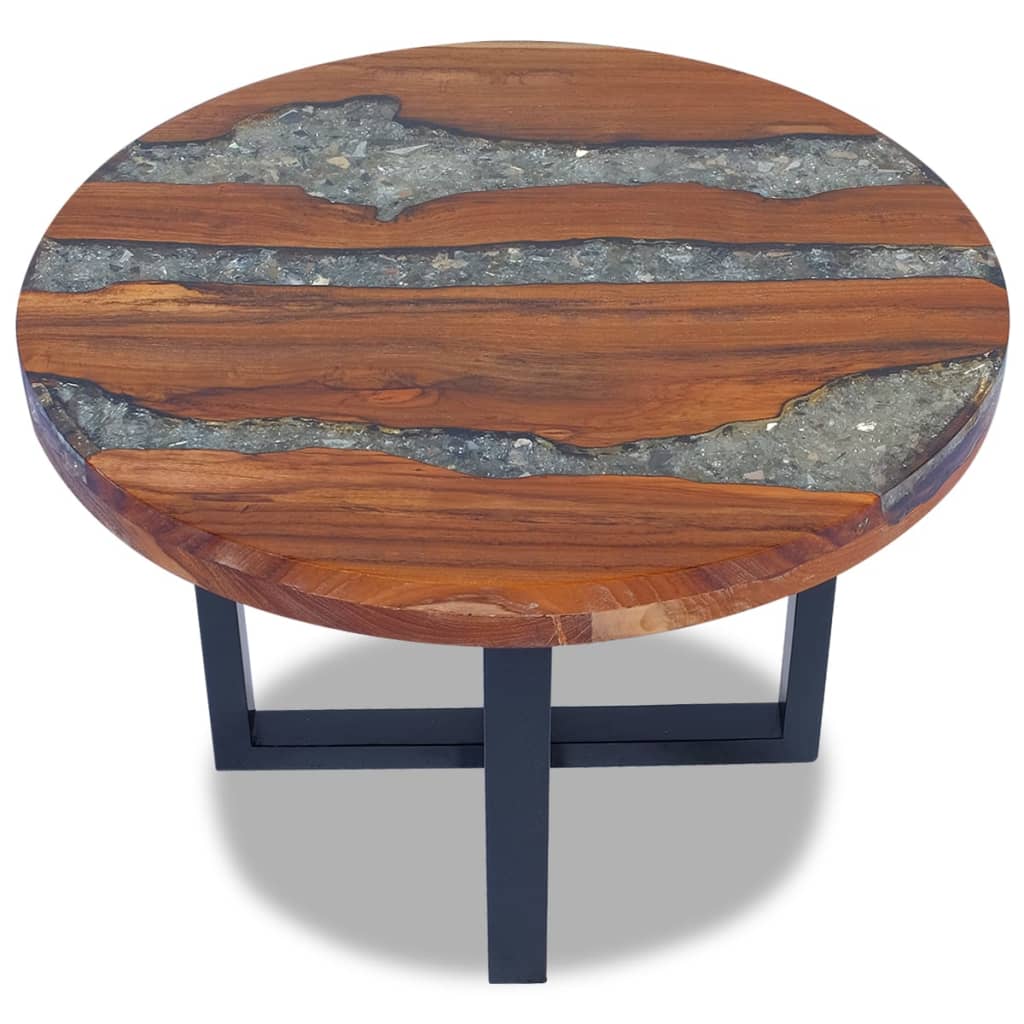 vidaXL Coffee Table Teak Resin 60 cm | vidaXL.co.uk