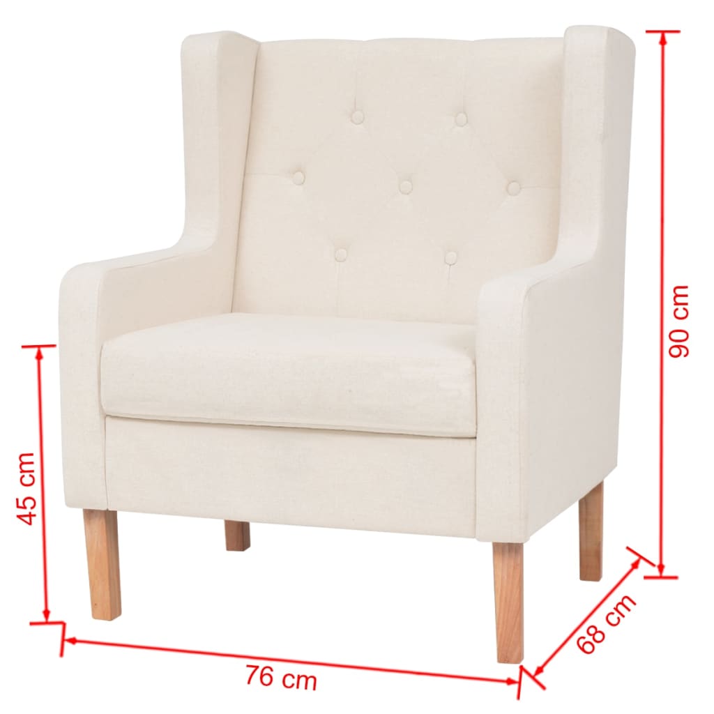 vidaXL Fauteuil Tissu Blanc Crème Canapé Mobilier Mobilier Mobilier Meuble de Salon Séjour Bureau 96882f vidaXL Fauteuil Tissu Blanc Crème Canapé Mobilier Mobilier Mobilier Meuble de Salon Séjour Bureau 96882f