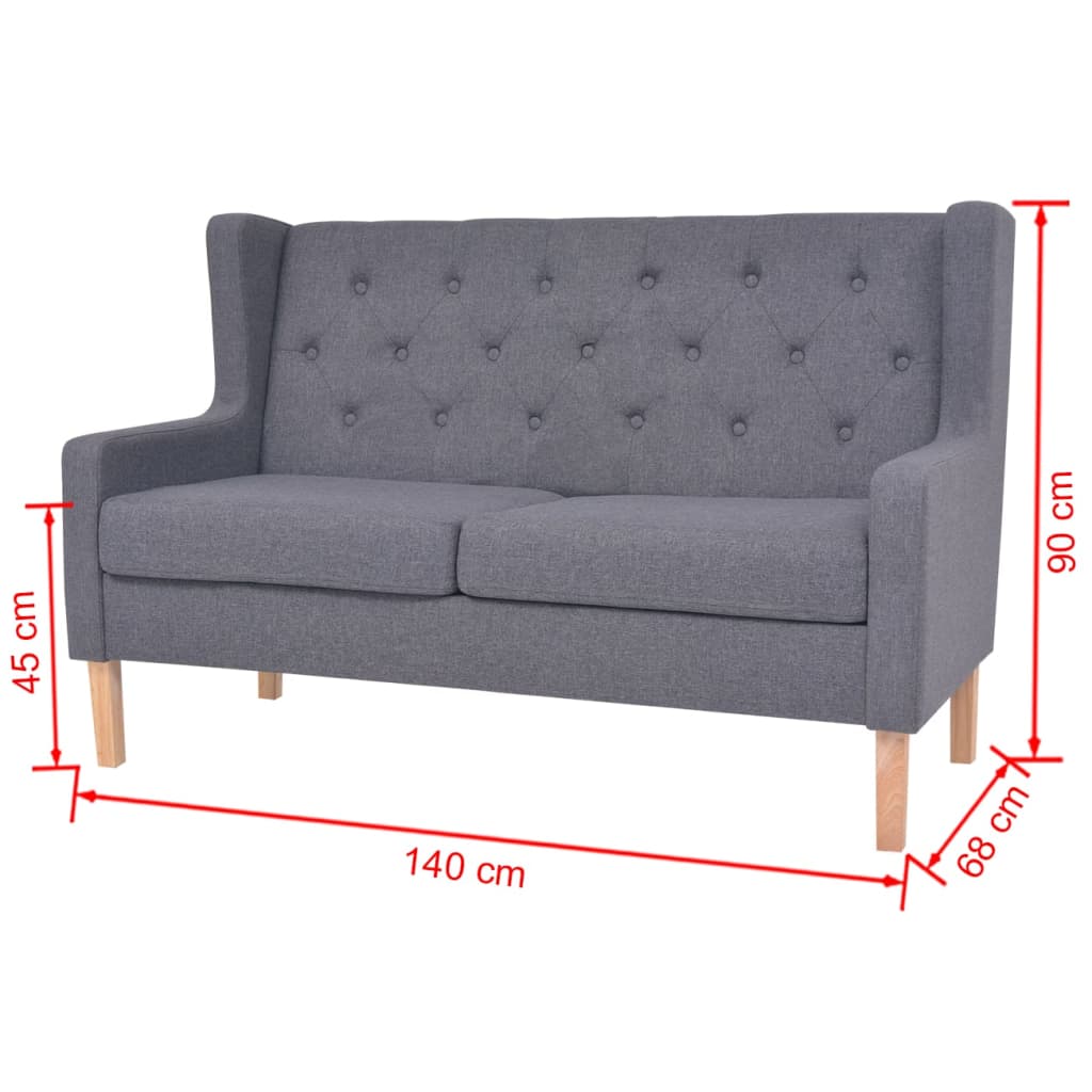 Vidaxl 2 Sitzer Sofa Stoff Skandinavisch Grau Couch