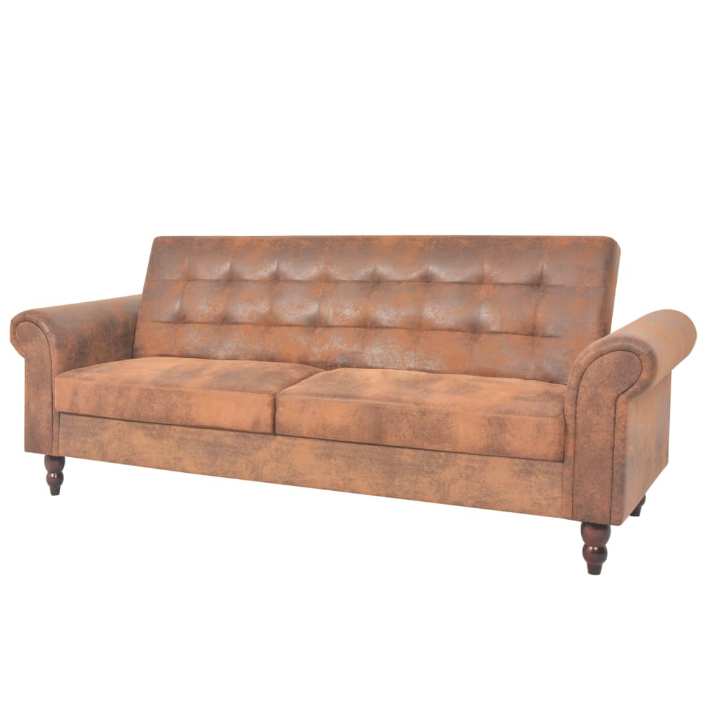 Vidaxl Schlafsofa Armlehnen Kunstleder Braun Sofa Bettsofa Couch Schlafcouch Eur 2 99 Picclick De