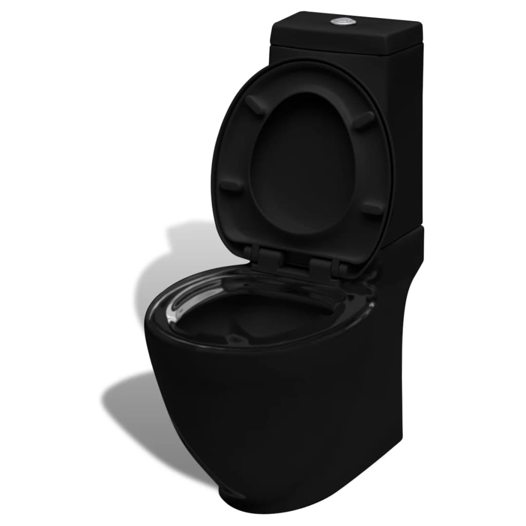  Black  Ceramic Toilet  Bidet  Set vidaXL co uk