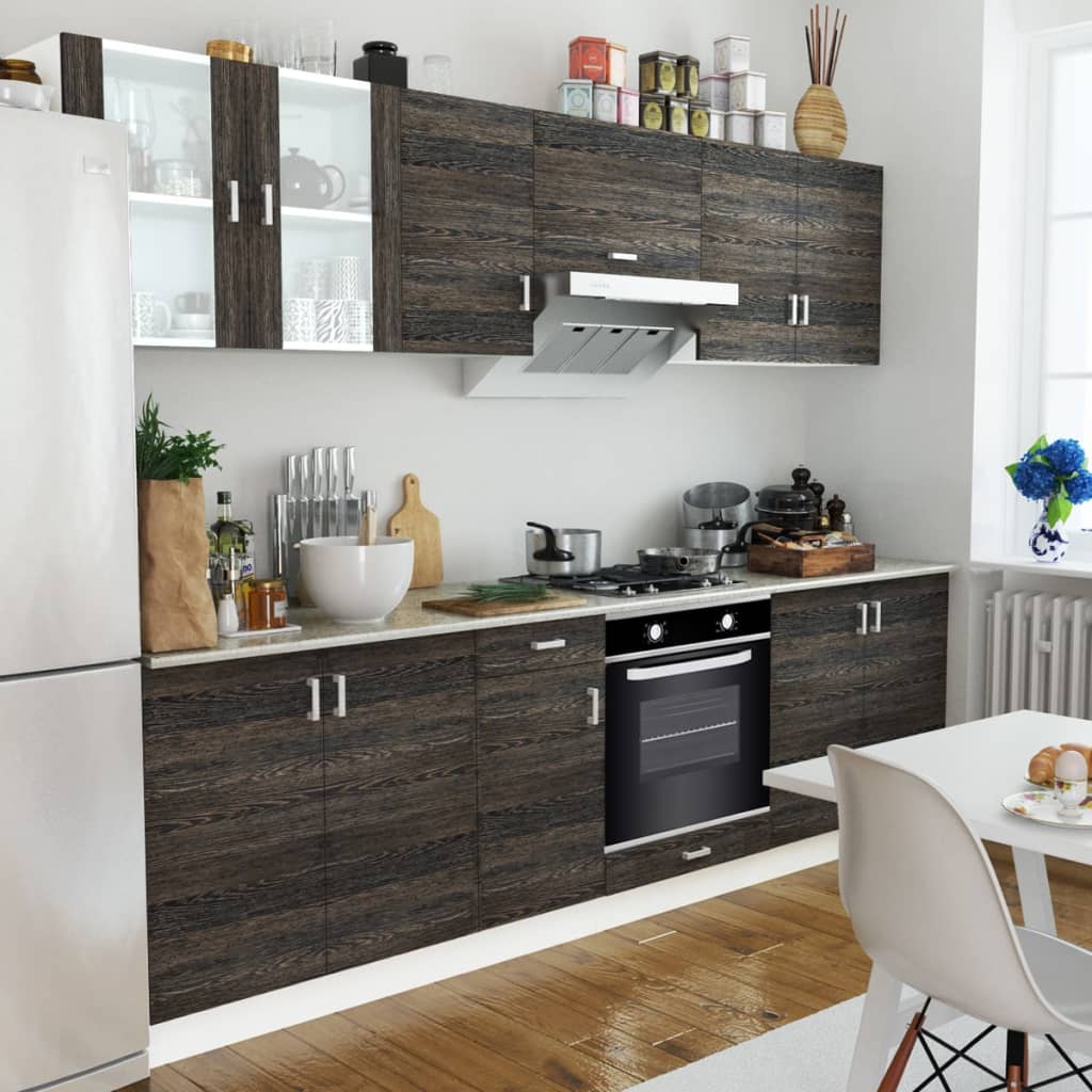 Wenge Look Kitchen Cabinet Unit with Built-in Oven 6 ...