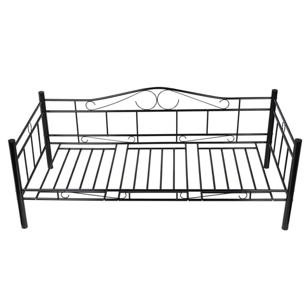 Shop Sort Metal Seng 90 X 200 Cm Med Madras (60584+241401) Vidaxl Shop Sort Metal Seng 90 X 200 Cm Med Madras (60584+241401) Vidaxl