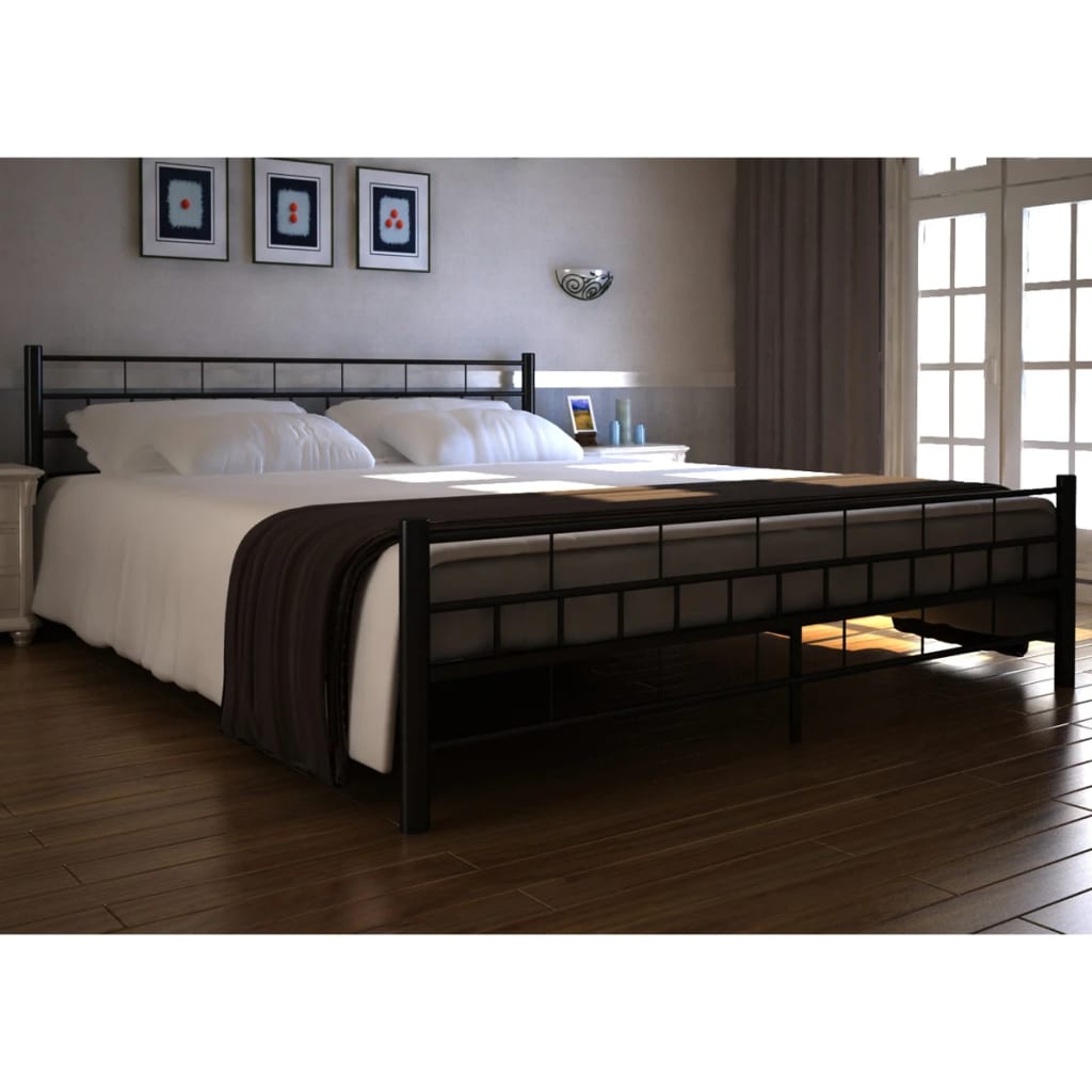 Metallbett Doppelbett mit Lattenrost schwarz 180 x 200 cm ...