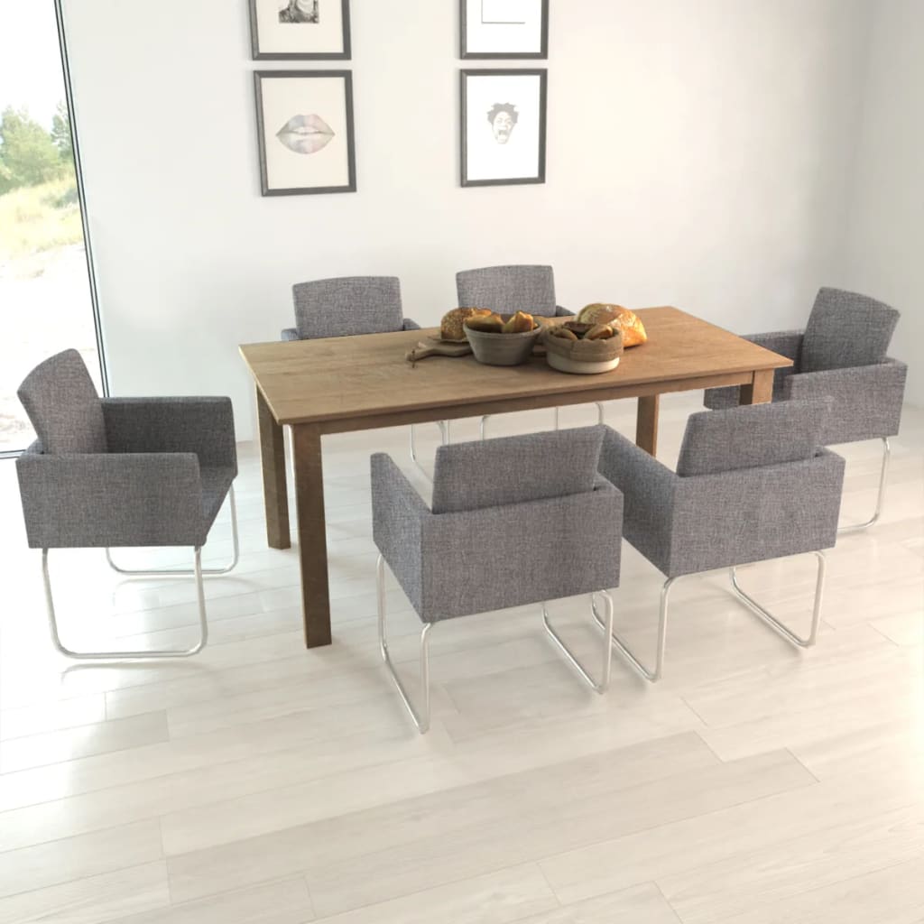 vidaXL Set 6 Sedie da tavola soggiorno sala da pranzo grigio scuro ... vidaXL Set 6 Sedie da tavola soggiorno sala da pranzo grigio scuro ...