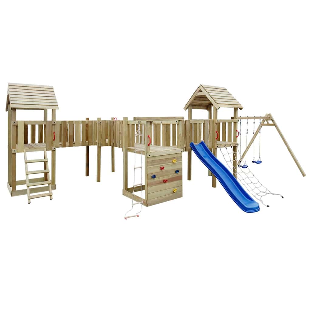 Vidaxl gioco esterno con scaletta scivolo altalene 800x615x294 cm bambini legno☺ Giochi esterno bambini legno