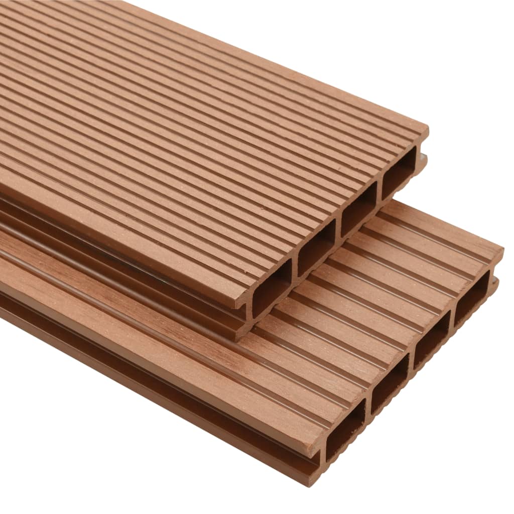 vidaXL WPC Decking Boards with Accessories 20 m Brown 