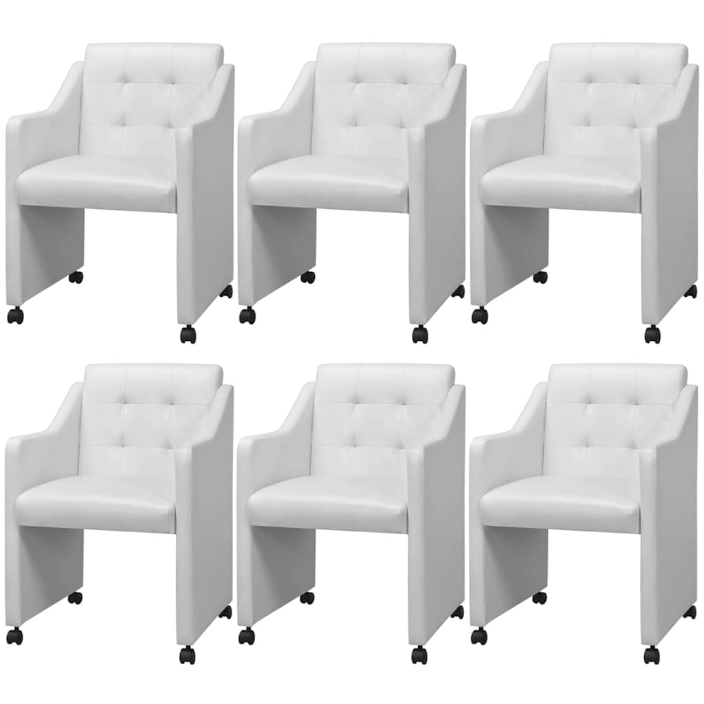 vidaXL Set 6 Sedie Sala da Pranzo Seggiole Cucina Casa Bianche 59x57 ... vidaXL Set 6 Sedie Sala da Pranzo Seggiole Cucina Casa Bianche 59x57 ...