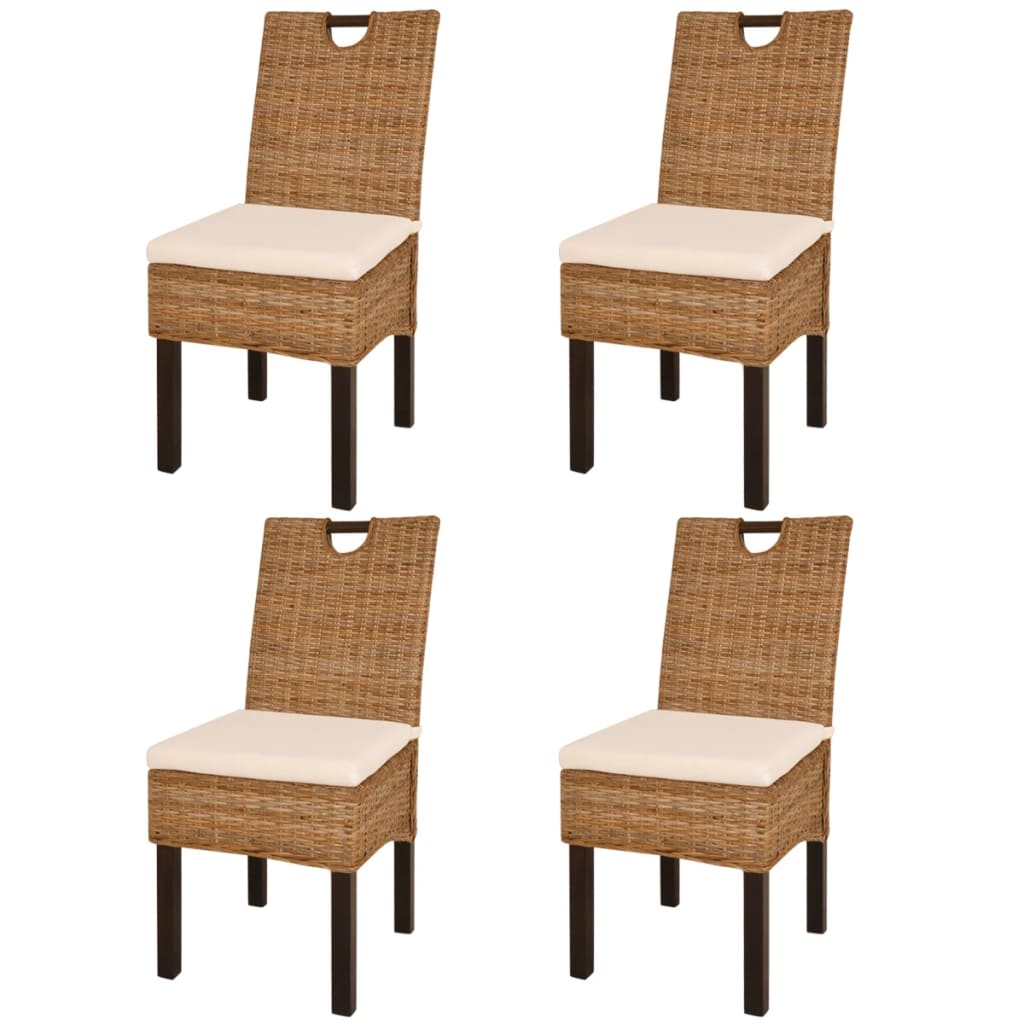 Acheter vidaXL Chaises de salle à manger 4 pcs Rotin Kubu Bois de