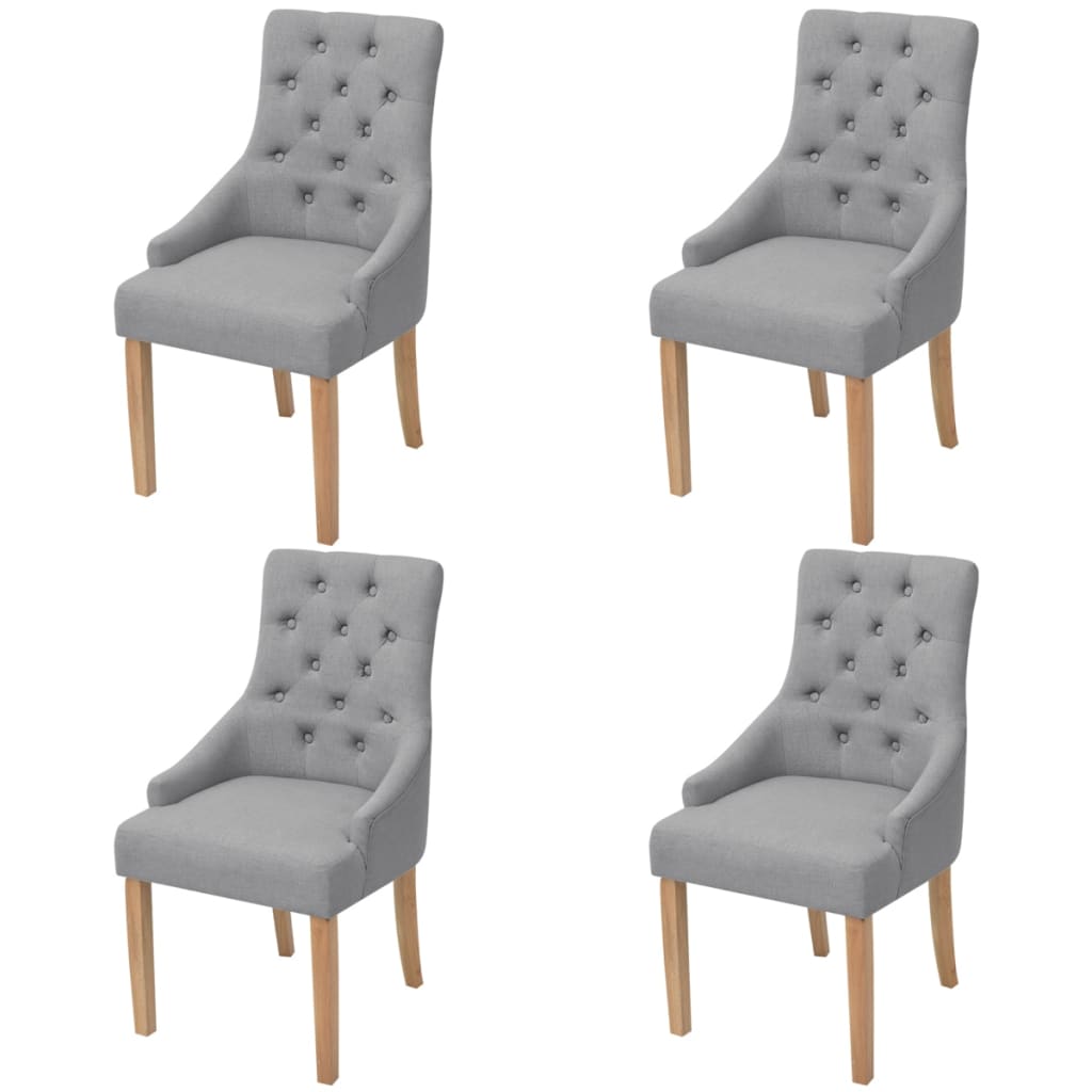VIDAXL BOIS CHÊNE 4x Chaise Salle à Manger Tissu Gris Clair Chaise ... VIDAXL BOIS CHÊNE 4x Chaise Salle à Manger Tissu Gris Clair Chaise ...