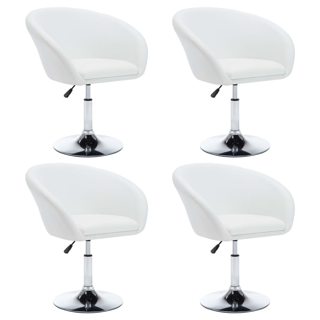 vidaXL Sillas Comedor Giratorias Piel Sintética Blancas Sillón de ... vidaXL Sillas Comedor Giratorias Piel Sintética Blancas Sillón de ...