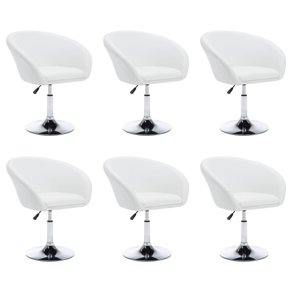 vidaXL Sillas Comedor Giratorias Piel Sintética Blancas Sillon de ... vidaXL Sillas Comedor Giratorias Piel Sintética Blancas Sillon de ...