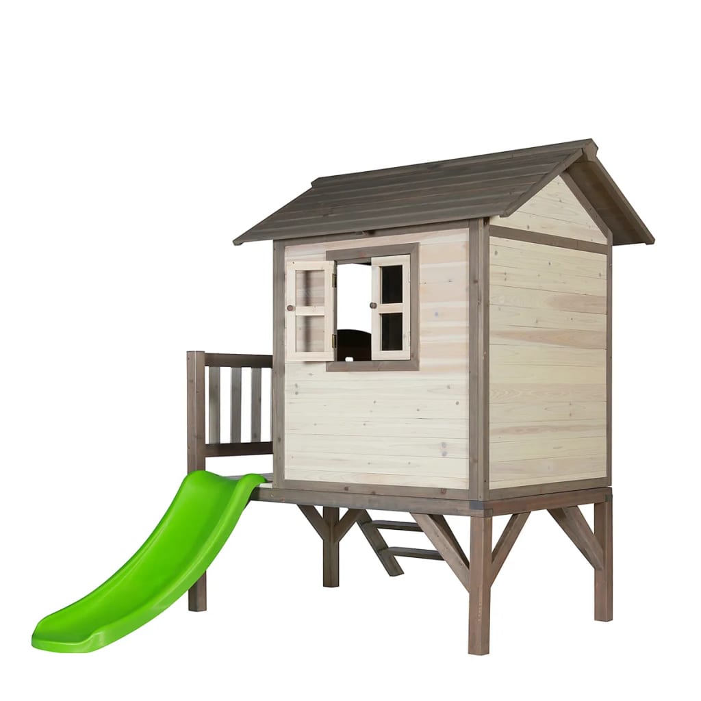 SUNNY Kinderspielhaus Kinderhütte Kinderholzhaus Lodge XL mit Rutsche