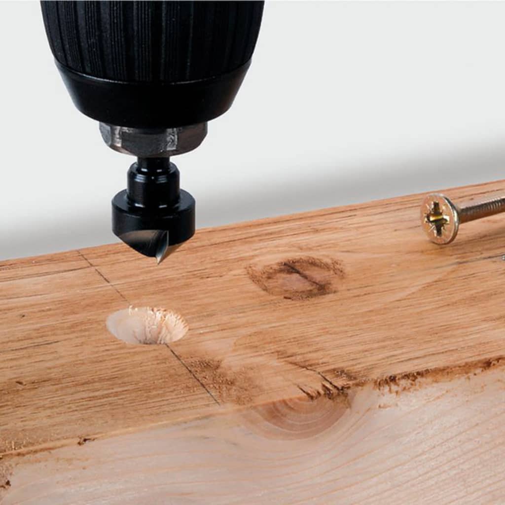 Wolfcraft Three Piece Countersink Bit Set Steel 2584000 vidaXL.co.uk