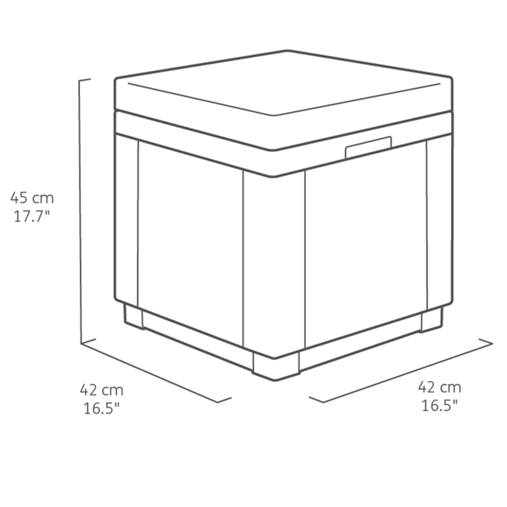 Allibert Cube Hocker Aufbewahrungsmöbel Graphit 213785 ...