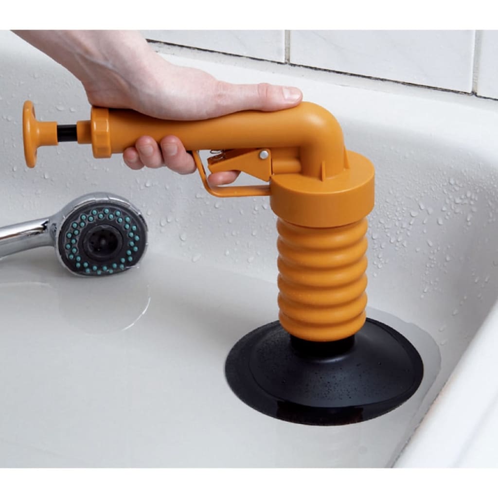 Drain Buster Handheld Drain Plunger Orange and Black vidaXL.co.uk