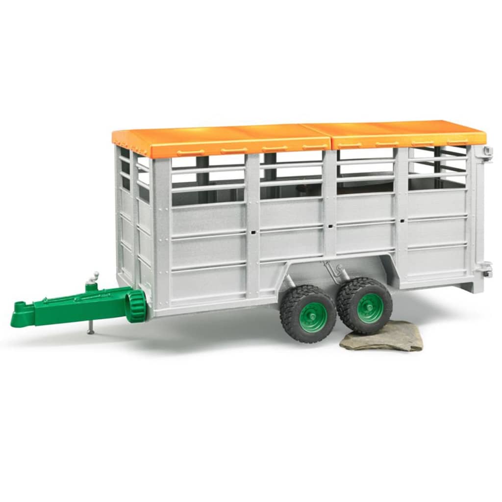 Bruder Livestock Trailer with 1 Cow 1:16 02227 | vidaXL.co.uk