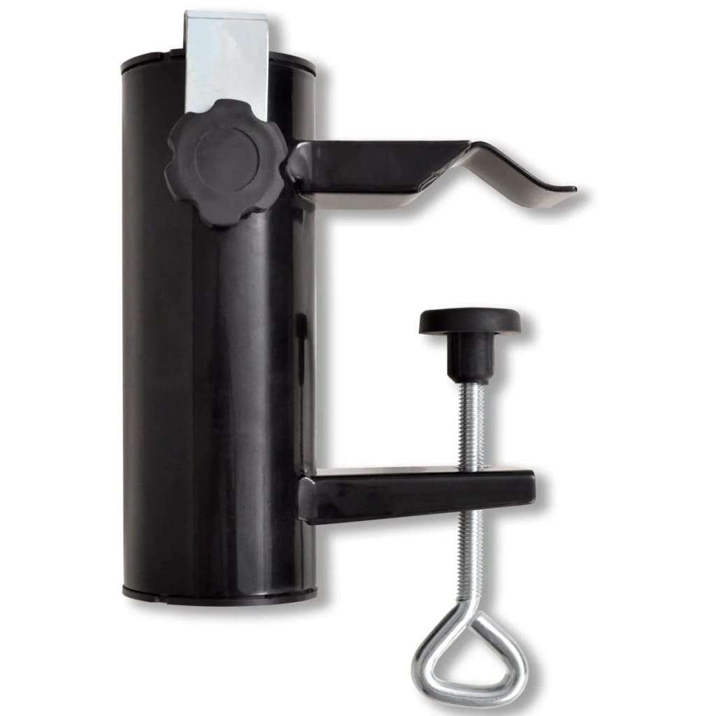 Umbrella Holder Steel Black Fishing Rod Holder vidaXL.co.uk
