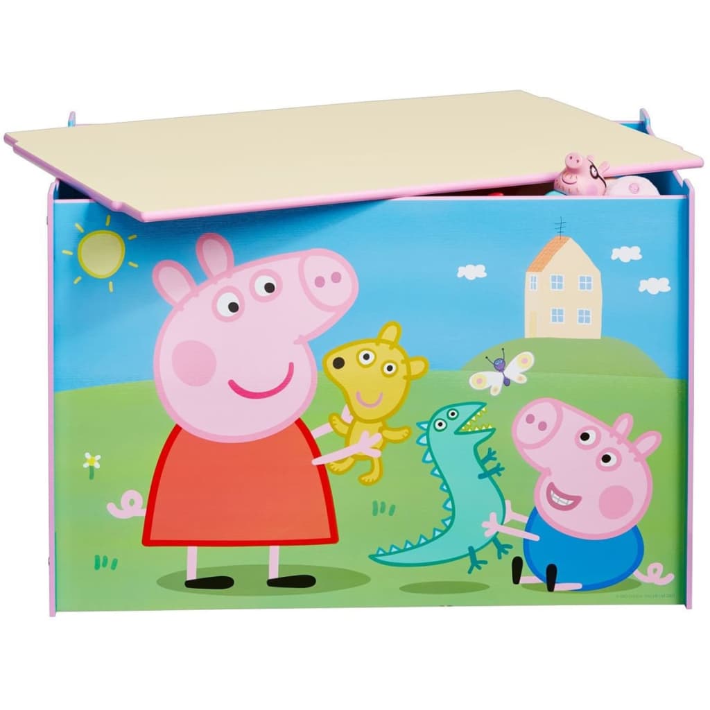 Peppa Pig Toy Box 60x40x40 cm Blue Wood WORL213011 vidaXL.co.uk