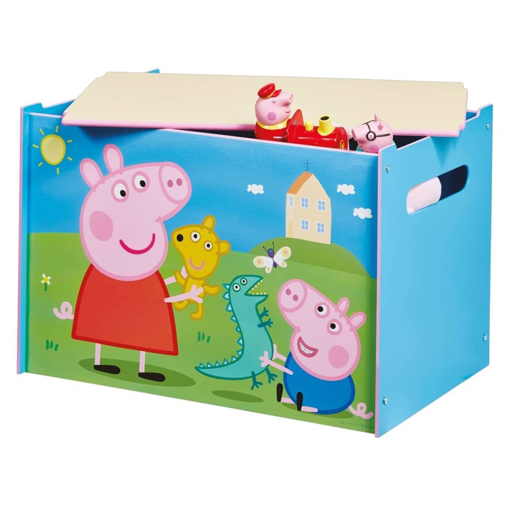 Peppa Pig Toy Box 60x40x40 cm Blue Wood WORL213011 vidaXL.co.uk