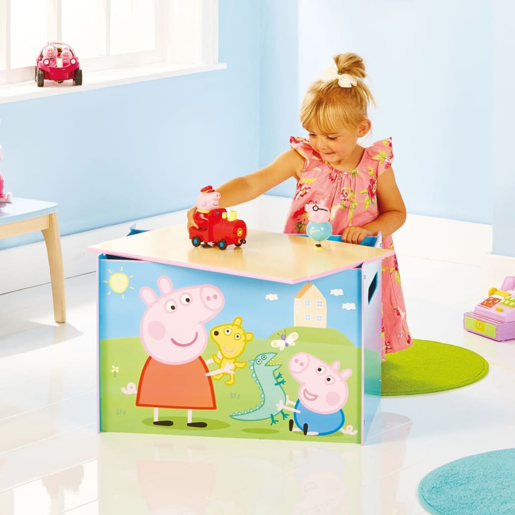 Peppa Pig Toy Box 60x40x40 cm Blue Wood WORL213011 vidaXL.co.uk