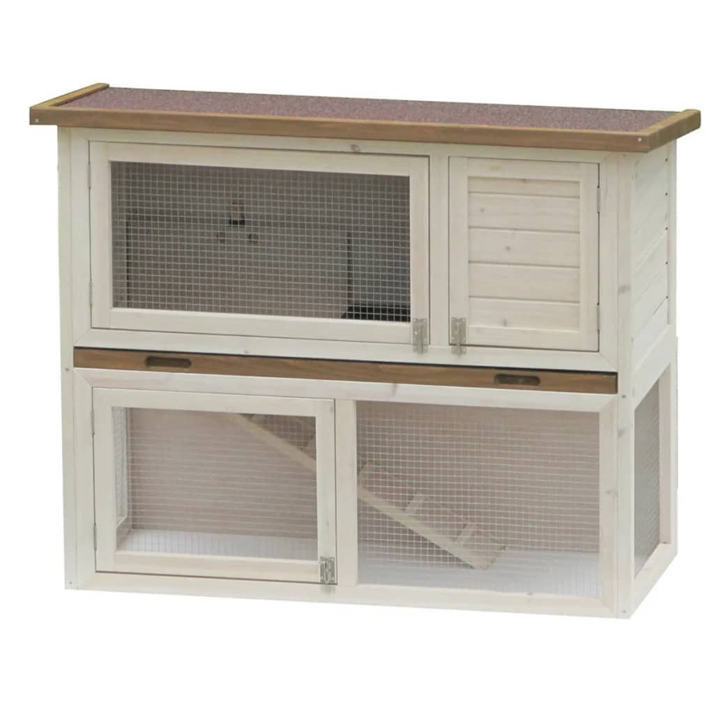 @Pet Rabbit Hutch Liberty Deluxe White 115x50x92 cm 20078 | vidaXL.co.uk