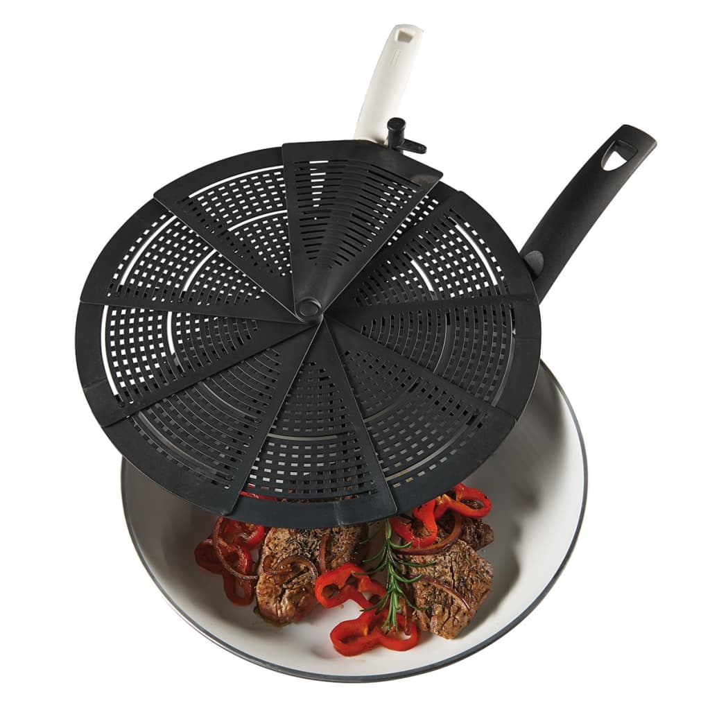 Leifheit Foldable Splash Guard Plastic Black 03110 vidaXL.co.uk