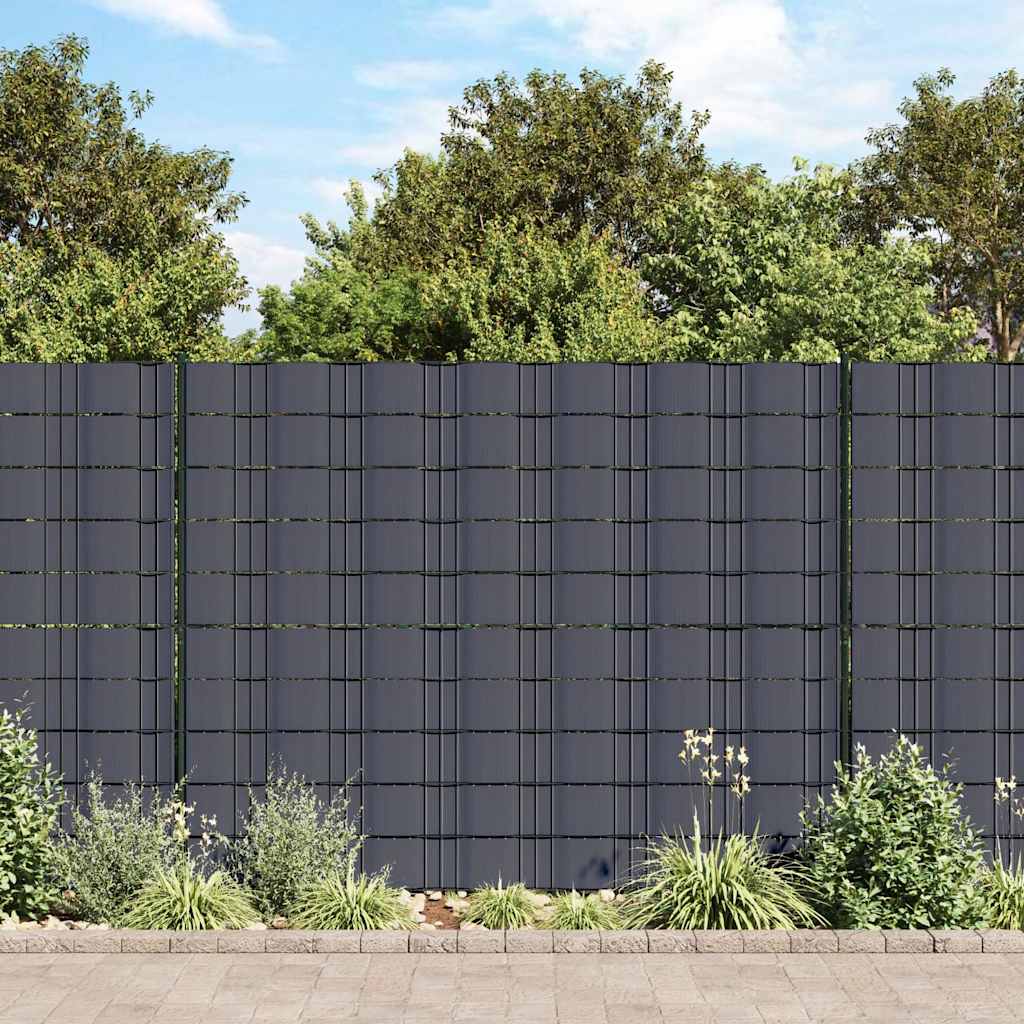 vidaXL Recinto Privacy Frangivento PVC Intrecciato Strisce Grigio Scuro 70x0,19m