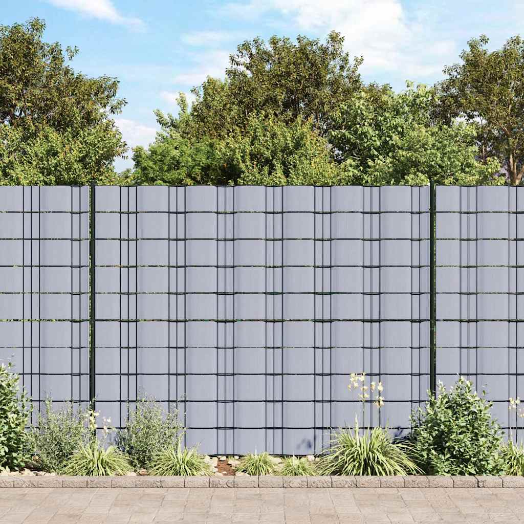 vidaXL Recinto Privacy Frangivento PVC Intrecciato Strisce Grigio Chiaro 70x0,19