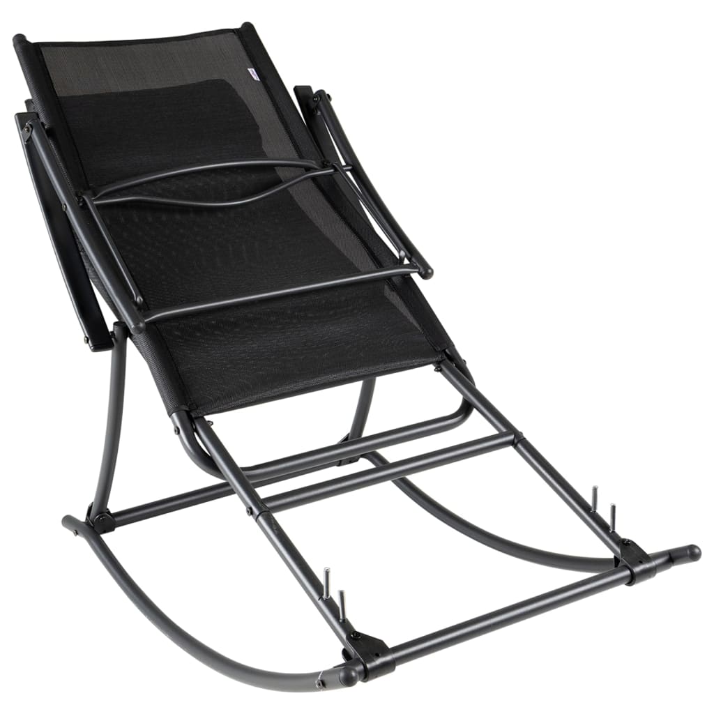 vidaXL Klappbarer GartenSchaukelstuhl schwarz günstig kaufen vidaXL.de