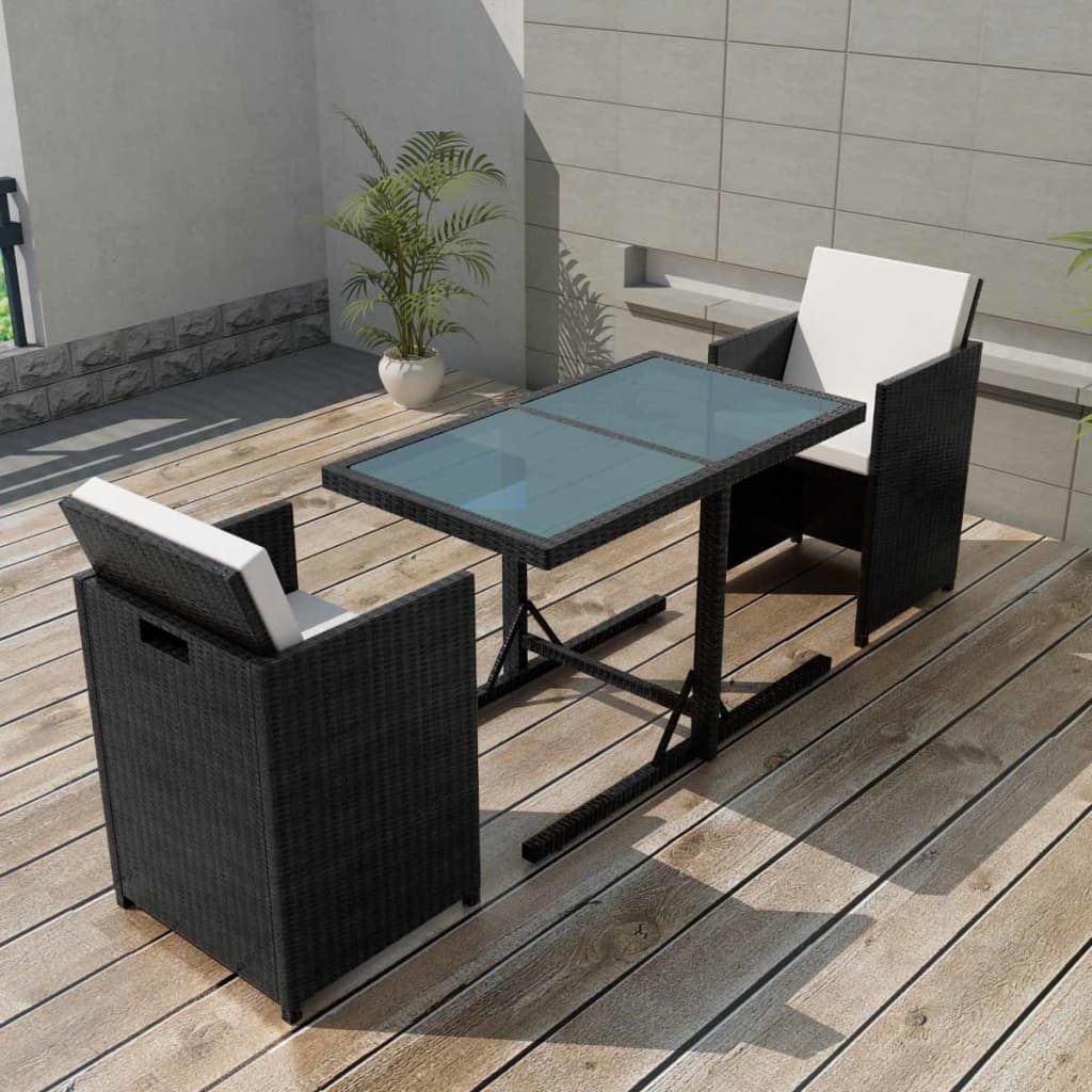 Vidaxl Garden Dining Set 7 Piece Wicker Poly Rattan Chairs Glass Image Is Loading Vidaxl Garden Dining Set 7 Piece Wicker Poly