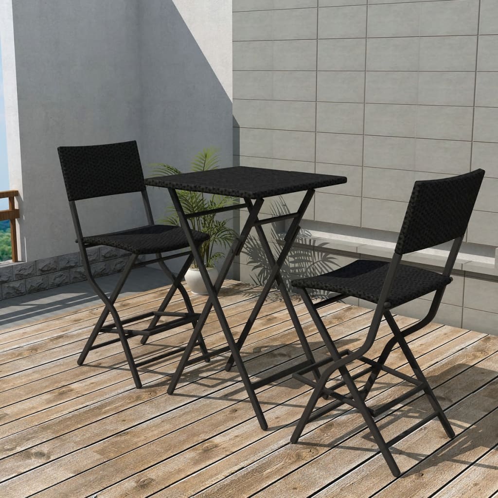 Garden Table And Chairs Rattan Black Set Bistro Outdoor Patio Dining Picture 12 Of