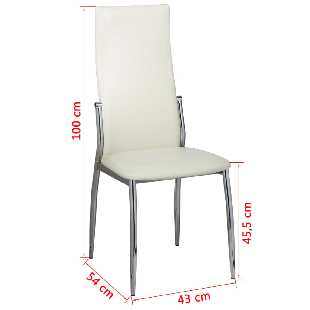 Esszimmer Stühle (4er Set) weiß Chrom & Kunstleder günstig ...