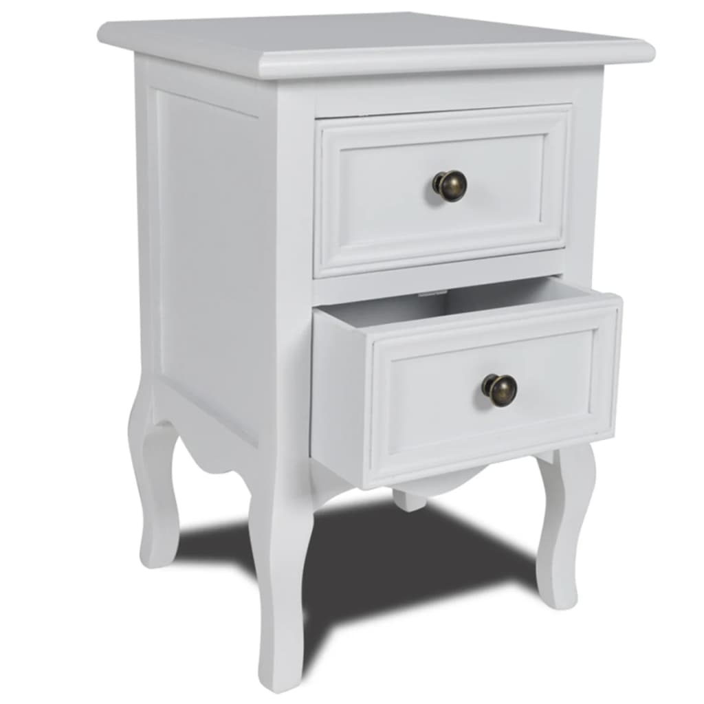 White Bedside Cabinet Nightstand Table High Gloss Chest Drawer Picture 9 Of