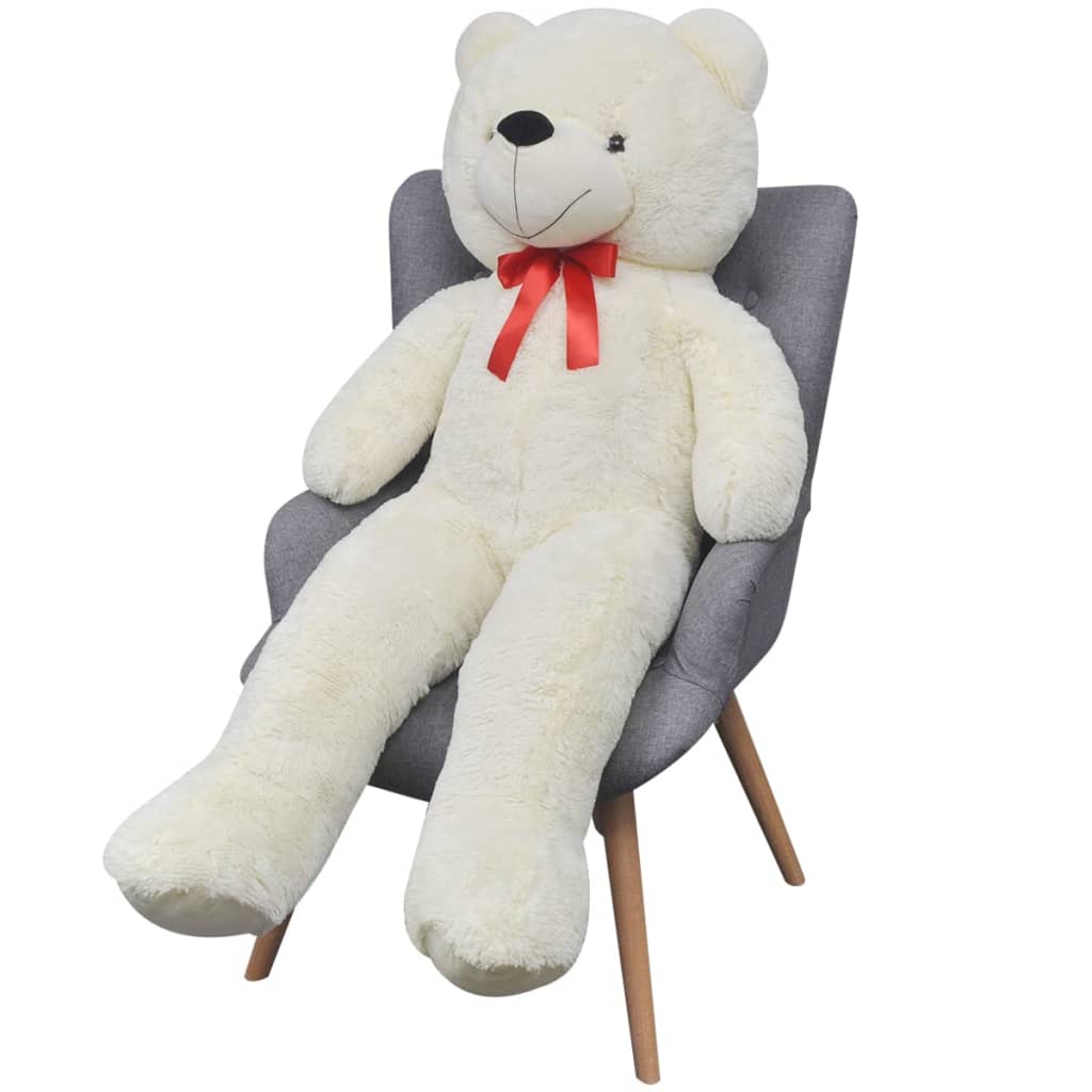 XXL Soft Plush Teddy Bear Toy White 100 cm vidaXL.co.uk