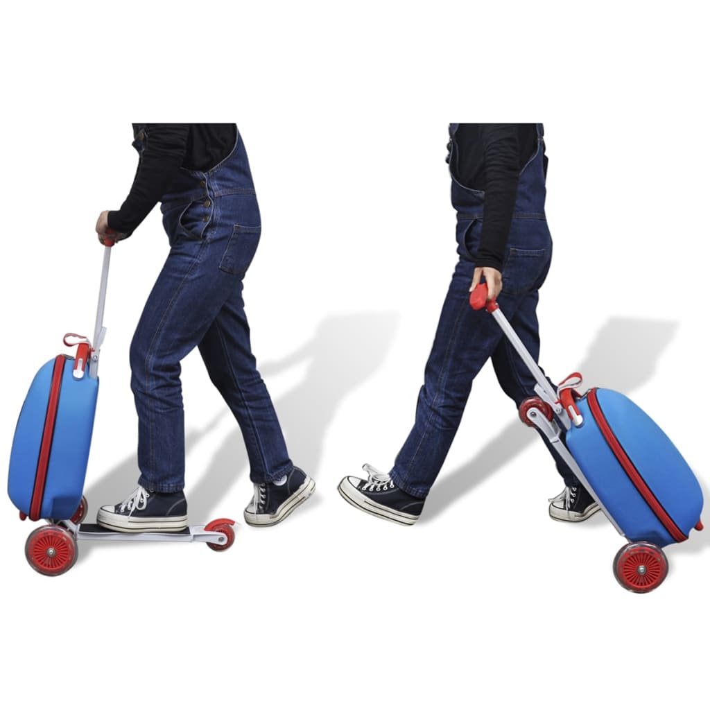 Acheter Valise  chariot bleue avec trottinette  pour  enfant  