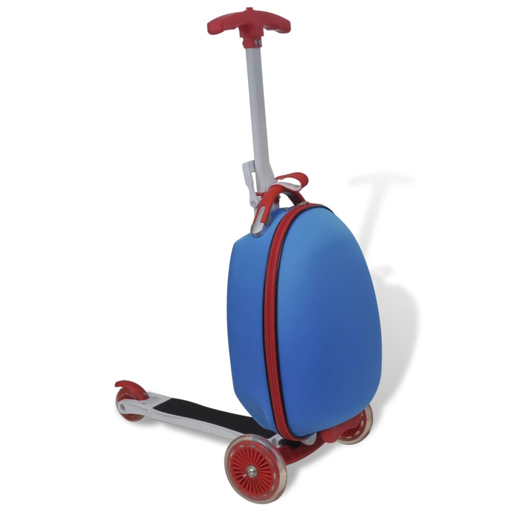 Acheter Valise  chariot bleue avec trottinette  pour  enfant  