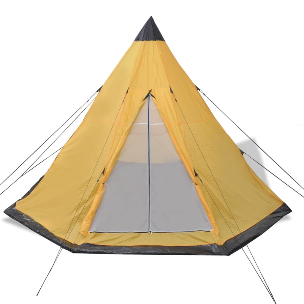 vidaXL 4person Tent Yellow vidaXL.co.uk